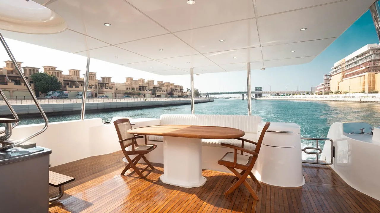 Duretti 86ft Yacht Rental in Dubai - includes unlimited soft drinks, tea, coffee and water